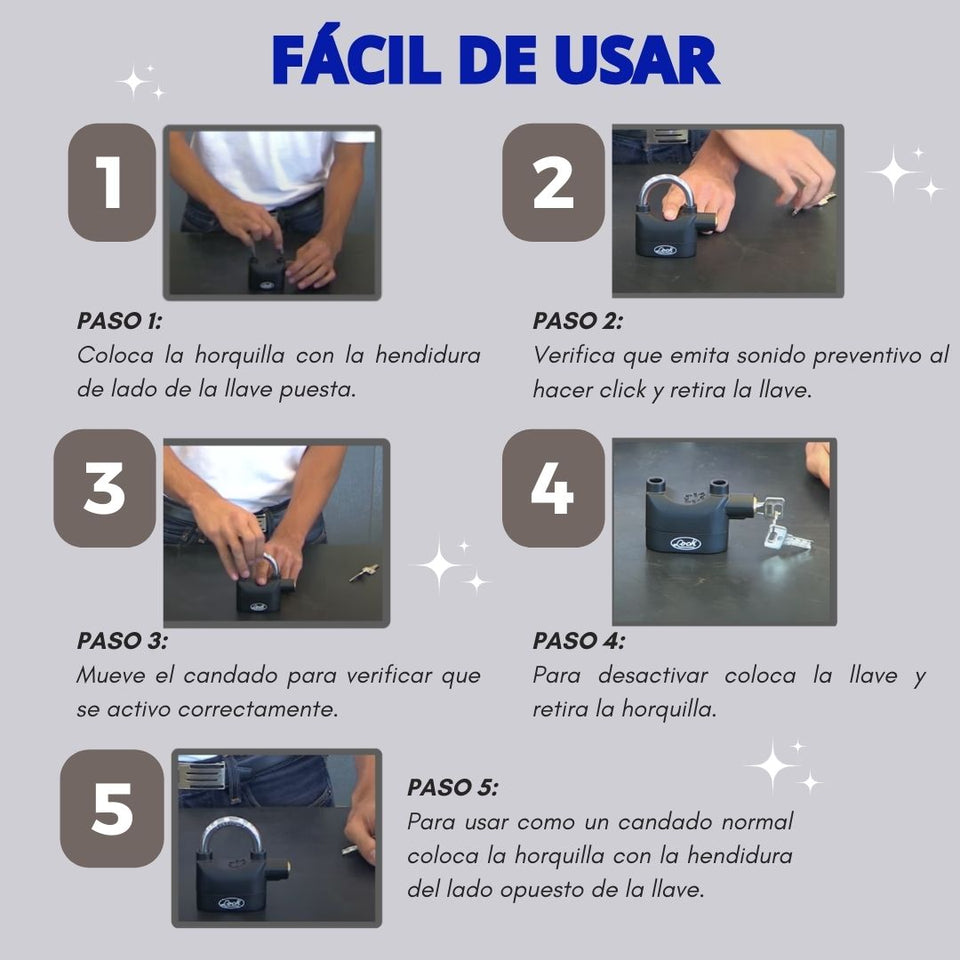 CANDADO CON ALARMA ANTIRROBO