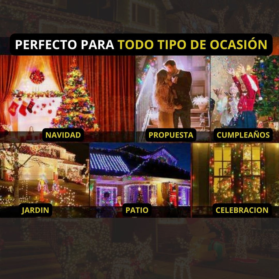 LUCES NAVIDEÑAS CON PANEL SOLAR