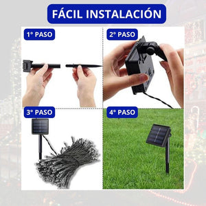 LUCES NAVIDEÑAS CON PANEL SOLAR
