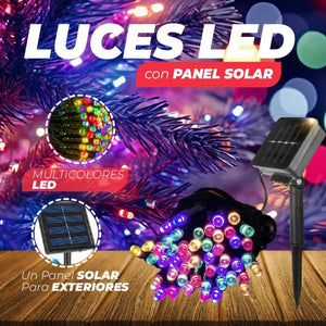 LUCES NAVIDEÑAS CON PANEL SOLAR