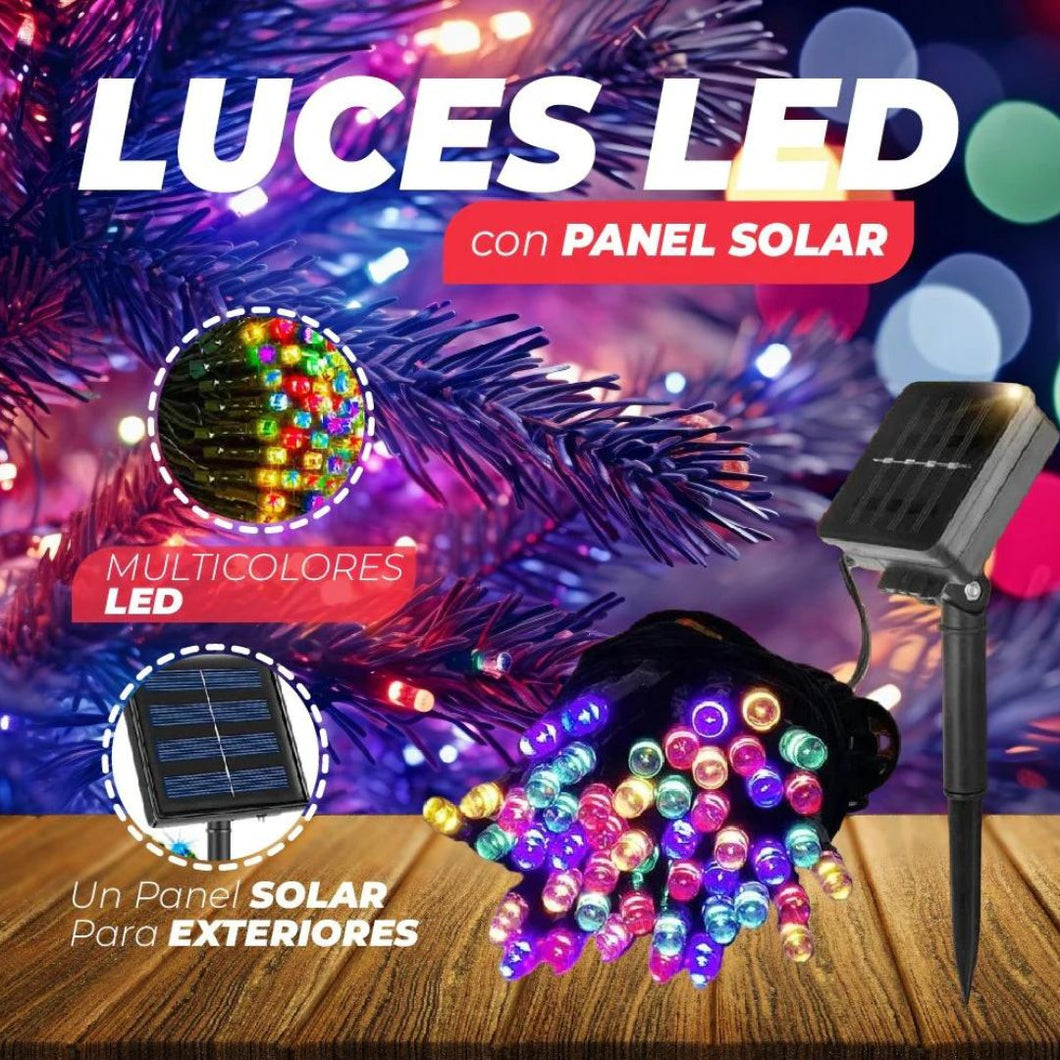 LUCES NAVIDEÑAS CON PANEL SOLAR