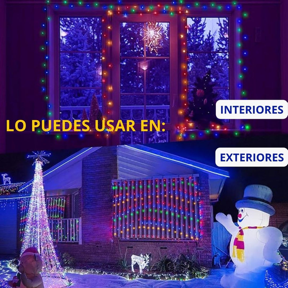 LUCES NAVIDEÑAS CON PANEL SOLAR
