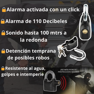 CANDADO CON ALARMA ANTIRROBO