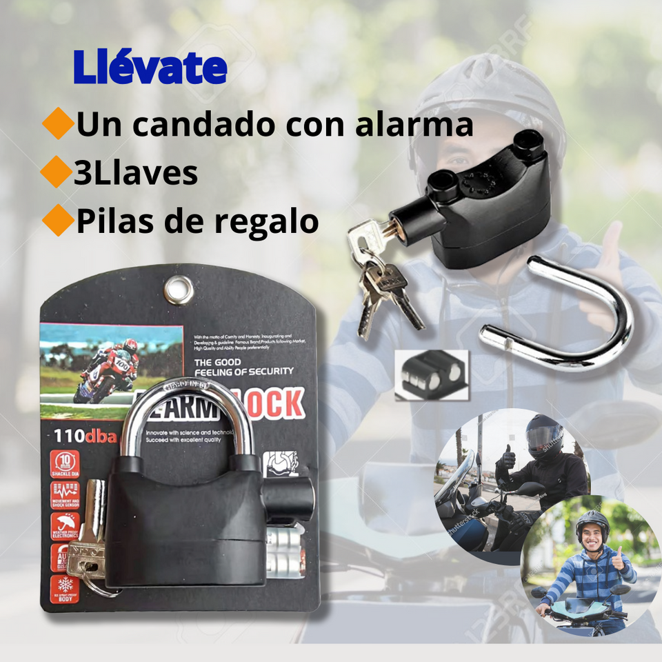CANDADO CON ALARMA ANTIRROBO